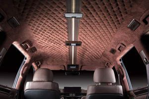 Перетяжка потолка Алькантара Лексус LX570 коричневая